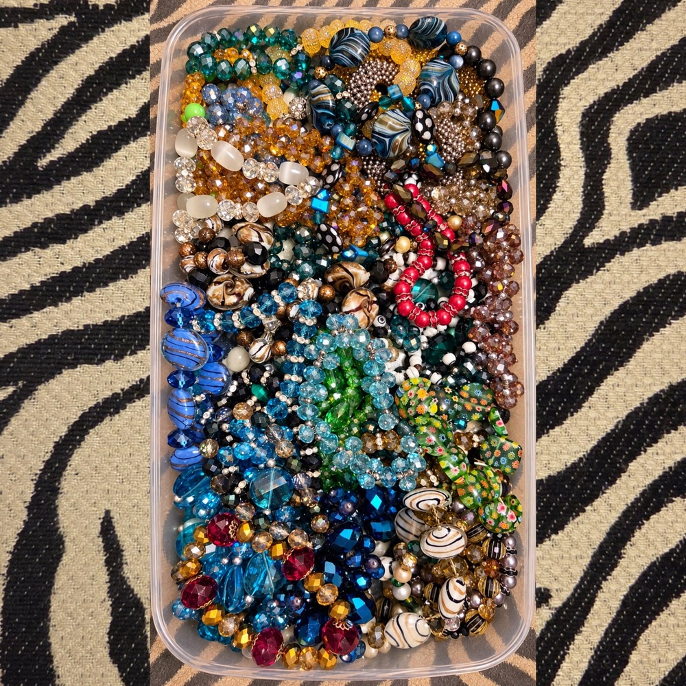 44-Pc Beaded Bracelet Lot β Great for Restringing, Crafts & Upcycling
